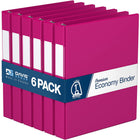 Davis Group Premium Economy Binder - D Ring - 1" - Pink - 6 Pack-3 Ring Binder