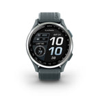 Garmin Approach S44 Smartwatch - Silver Aluminum Bezel With Twilight Silicone Band-COLORFUL AND CAPABLE - The stunning 1.2" AMOLED touchscreen display makes it easy to see key yardages to the green, hazards and layups on the colorful course maps.
