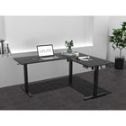 Uplite - Bureau debout en Form de L 63 x 55" à double moteur, réglable en hauteur, table d'angle électrique assis-debout - Noir-Dimensions du cadre (debout) : 63"+55" (L) x 23,6" (l) x 46,5" (H)