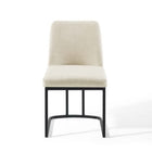 Modway Amplify Sled Base Upholstered Fabric Dining Side Chair - Black/Beige-10