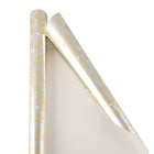 JAM Paper Christmas Wrapping Paper - 12 Sq Ft - Gold & Silver Holly -Gold & Silver Holly Design