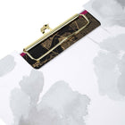 Mead West Village Clipfolio - 12-1/2" H x 9-1/2" W - White/Grey Floral-Durable gold binder clip with gold grommets