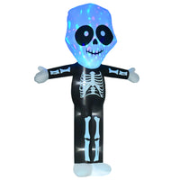 HOMCOM 9.8' Lit Inflatable Skeleton Ghost Halloween Decoration-The fashionable design of skeleton ghost decoration creates a horror atmosphere 