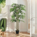Outsunny - Arbre de bambou artificiel 5 pi en pot avec 1095 feuilles - vert - lot de 2-Un pot de pépinière stable offre une base solide 