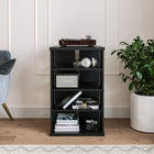 Nexera Jasper 4-Shelf Audio Tower Bookcase - Black-Easy wire access and optimal air flow for your electronic devices