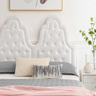 Modway Alexandria Tufté Performance Velours Lit Plateforme Twin Avec Pieds en Métal Doré - Blanc-Système de soutien en lattes de bois