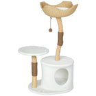 PawHut 40" Cat Tree with Real Wood Posts-Features a condo, top perch, and bed for endless climbing and resting 