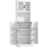 HOMCOM 71" H Kitchen Pantry Cabinet with 8 Door Shelves - White-Offers ample storage with two cabinets, eight door shelves and spacious countertop 