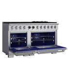 Kucht 60" KXP Series Dual Fuel Range Natural Gas - Stainless Steel-Full Stainless Steel range with professional handle will help you create the ultimate cooking experience