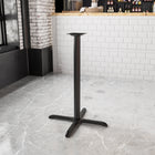 Flash Furniture 30'' x 30'' Cast Iron Restaurant Table X-Base with 3'' Dia. Bar Height Column, Black-X-Base Configuration