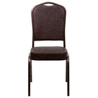 Flash Furniture HERCULES Series Crown Back Stacking Banquet Chair in Brown Vinyl - Copper Vein Frame-Multipurpose Banquet Chair