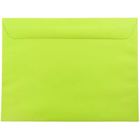 JAM Paper 9 x 12 Booklet Envelopes, Brite Hue Ultra Lime Green, 100 Pack (5156771g)-Ultra lime green