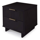 Manhattan Comfort Granville 18.11" Modern 2-Drawer Nightstand - Black-Perfect for Bedside Storage, Lamps or Display Items