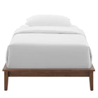 Modway Lodge Wood Twin Platform Bed Frame - Walnut-Tropical and Rubber Wood Frame