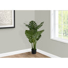 Monarch Specialties - Plante Artificielle - 45 po H - Arbre Monstera - Mis En Pot - Touche Réelle - Feuilles Vertes - Pot Noir-10 feuilles vertes luxuriantes, réglables et au toucher réaliste créent une apparence très vivante