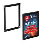 Azar - Porte-documents en plastique à chargement latéral vertical/horizontal pour vitrine - Transparent - Paquet de 2 (106697-BLK-2PK)-Vendu en paquets de 2