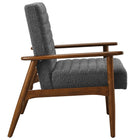 Modway - Jensen Tissu Boucle Chaise d’accent - Charbon de bois en noyer-Rubberwood Legs