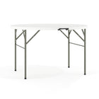 Flash Furniture 48" Round Bi-Fold Granite Plastic Banquet & Event Folding Table with Carrying Handle - White-Ready To Use Commercial Table