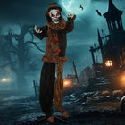 HOMCOM - Accessoire animatronique de clown avec yeux lumineux - pour fête-Activation automatique par le toucher ou par des sons forts, ou activation manuelle par un bouton 