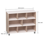 Beleduc Furniture - étagère en bois Palermo - pour salle de classe à 8 cubes et 3 couches à dos fermé  - grain naturel-Utilise des peintures et des colorants non toxiques