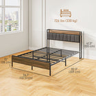 HOMCOM Full Size Bed Frame with Storage Headboard and Charging - Walnut-10.6" (27 cm) under-bed space provides ample extra storage space