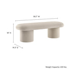 Modway Orla Performance Velvet Bench - Almond-Dense Foam Seat