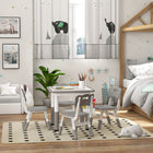 Qaba - Ensemble table et chaises réglables en hauteur pour tout-petits (5 pièces) - Gris-La hauteur de la chaise s'ajuste avec des vis, offrant trois positions différentes  