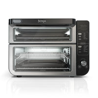 Ninja - 12-en-1 Four double avec FlexDoor - Noir-Accédez à la partie supérieure uniquement pour des repas et des collations rapides, ou ouvrez la porte entière pour faire cuire 2 repas de 2 façons dans la partie supérieure et inférieure
