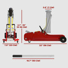 HOMCOM Hydraulic Low Profile Jack - Red-Built-in safety valve prevents overload for safer operation