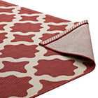Modway Cerelia Moroccan Trellis Indoor/Outdoor Area Rug - 8 ft W x 10 ft L - Red/Beige-High Density / Machine-Woven