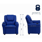 Flash Furniture – Fauteuil inclinable pour enfants en vinyle contemporain avec porte-gobelet et appuie-tête, bleu-Appui-tête surdimensionné avec housse