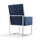 Manhattan Comfort Element 23.74" Modern Velvet Upholstered Dining Chair - Blue-Seat Height: 18.90" Weight Capacity: 300 lb