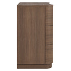 Modway Mirae 3-Drawer Curved Compact Dresser - Brushed Brown Oak-6