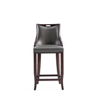 Manhattan Comfort - Emperor tabouret de bar traditionnel 19" en similicuir rembourré - gris galet - lot de 2-Comprend une base de repose-pieds