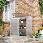 Outsunny - Serre de jardin en aluminium avec toit ouvrant et 2 étagères-Structure en aluminium sans entretien conçue pour une utilisation durable  
