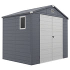 Outsunny Plastic Garden Storage Shed with Air Vents - 8' x 6' - Dark Grey-A dedicated storage space for garden tools, garden equipments, swimming pool appliances etc. 