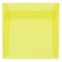 JAM Paper - Enveloppes d'invitation carrées en vélin translucide - 6,5 po x 6,5 po - Jaune primaire - paquet de 25 (PACV526)-Couleur : jaune primaire.