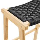 Modway - Saoirse Tabouret de bar en bois de corde tressée - Noir naturel - Ensemble de 2-9