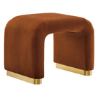 Modway - Koda Performance Velvet Tabouret en cascade - Rouille en laiton-Revêtement en velours de performance