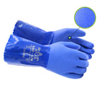 Atlas Full PVC Coating Extra Rough Finish 12" Gauntlet Glove - Cotton Liner - Blue - Medium-Rough grip