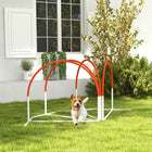 PawHut Dog Agility Training Equipment 4-Piece Set with Weave Poles - Orange-Easy portability with 600D Oxford carry bag for storage 