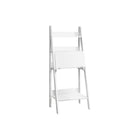 Monarch Specialties 7040 61" Computer Desk - White Ladder Style-A closed storage area opens up to a desk with an easy to clean top, perfect as a functional workspace for studying, writing, or using your laptop.