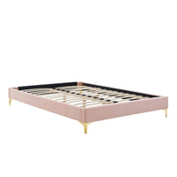 Modway Sutton Performance Velvet Twin Bed Frame - Pink-Twin Bed Frame