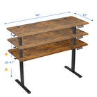 Work Zone Serrano 60" Height Adjustable Sit Stand Desk - Burnt Umber-Cost saving 2 segment top allows for easy handling box and is easy to assemble