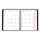Brownline - 2026 Agenda mensuel Essential 14 mois - 8-7/8 po x 7-1/8 po - Noir - Anglais-Reliure spirale double avec couverture souple aspect lézard