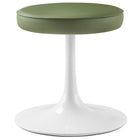 Modway Lippa Vegan Leather Round Stool - Leaf-Faux Leather Seat
