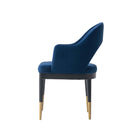 Manhattan Comfort - Fauteuil de salle à manger moderne glamour Carrington 53,1 cm en velours bleu nuit-Conçu pour durer Produit de qualité commerciale