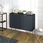 HOMCOM 35.4" L Accent Cabinet - Black-3-level adjustable shelf provide you more storage options