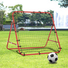 HOMCOM Rebounder Net Football Training Aid Kickback Target Play - Red-All-weather PE net with 20 elastic cords for resilience 
