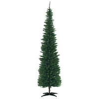 HOMCOM - Arbre de Noël Artificiel 7 Pieds Arbre Effilé Décoration Fête - Vert-Arbre de Noël artificiel de 7 pieds de haut dans un style crayon mince 